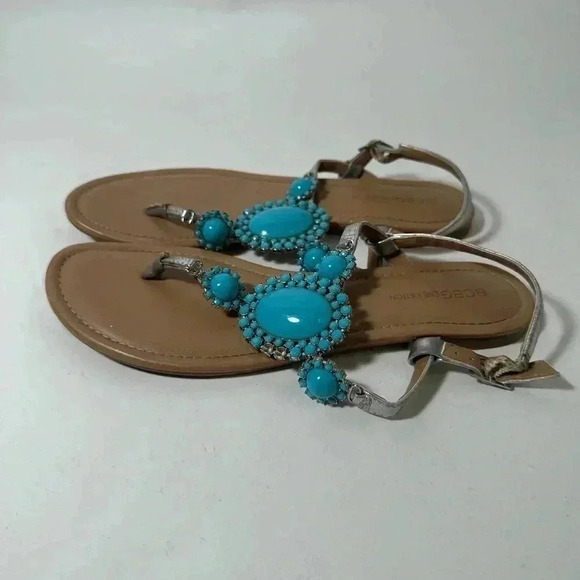 BCBGeneration Thong Turquoise Silver Thong Sandals - Picture 5 of 7